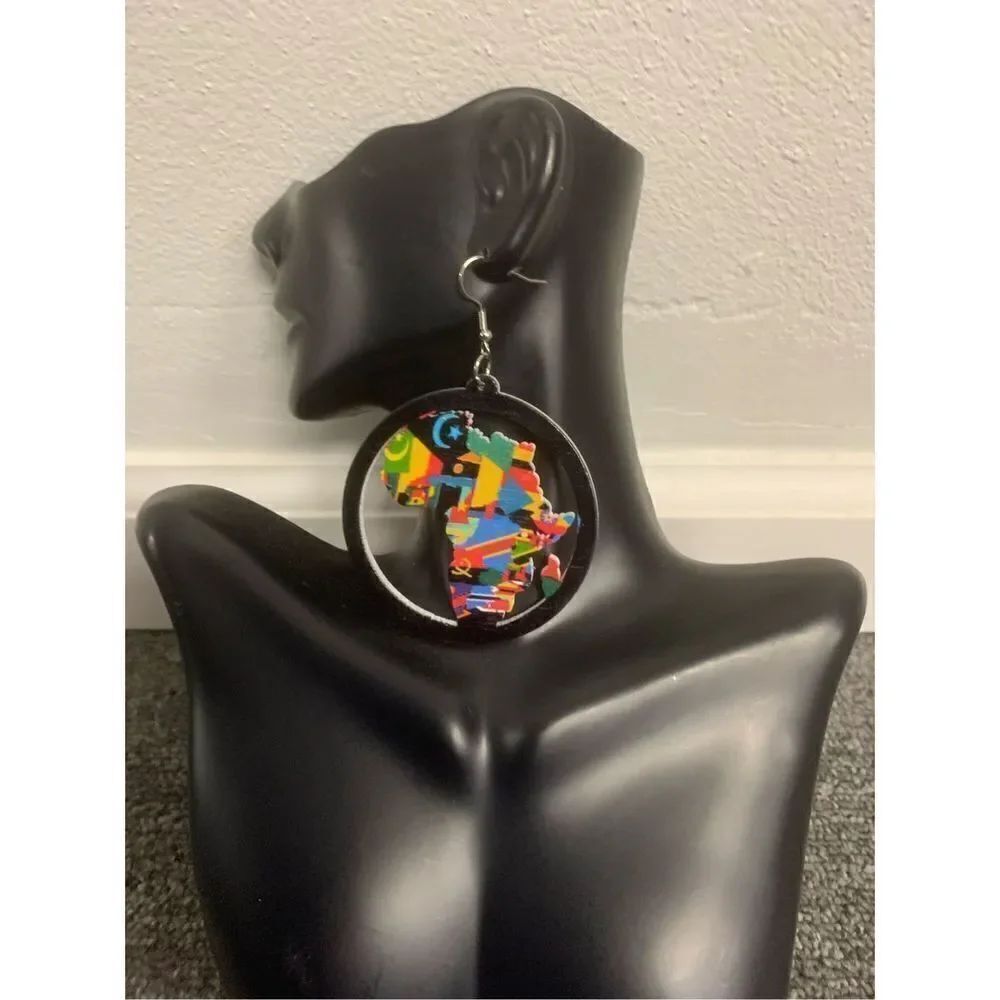 Multicolored Africa Statement Earrings